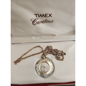 Vintage Timex Cavatina Women's Necklace Watch w/ OG Case - NOT SURE IF I WORKS